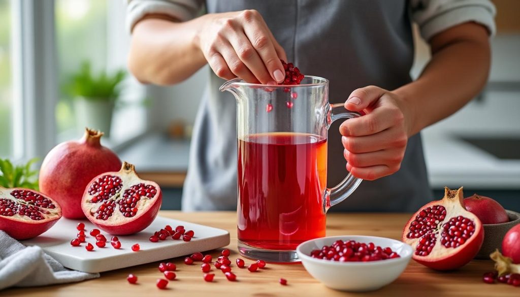 apprenez à préparer facilement du jus de grenade frais à la maison avec notre guide simple et rapide pour profiter d'une boisson saine et délicieuse.