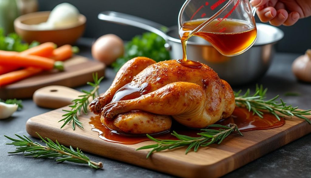 découvrez comment préparer un délicieux jus de poulet au four, riche en saveurs et facile à réaliser pour sublimer vos repas.