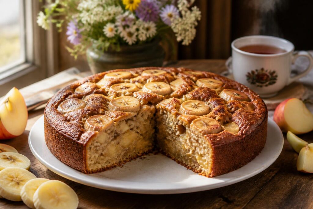 découvrez notre gâteau banane pomme, une alliance gourmande et savoureuse qui ravira toutes les papilles. simple à réaliser, il est parfait pour toutes les occasions.