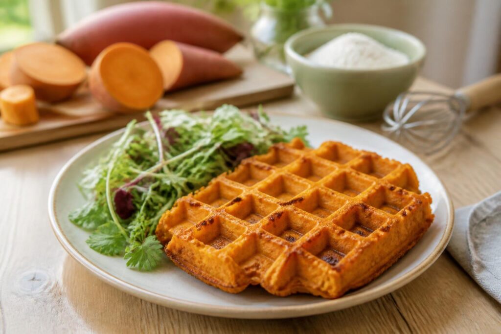 découvrez la recette légère et savoureuse de la gaufre de patate douce, l’astuce parfaite pour un repas gourmand et sain.