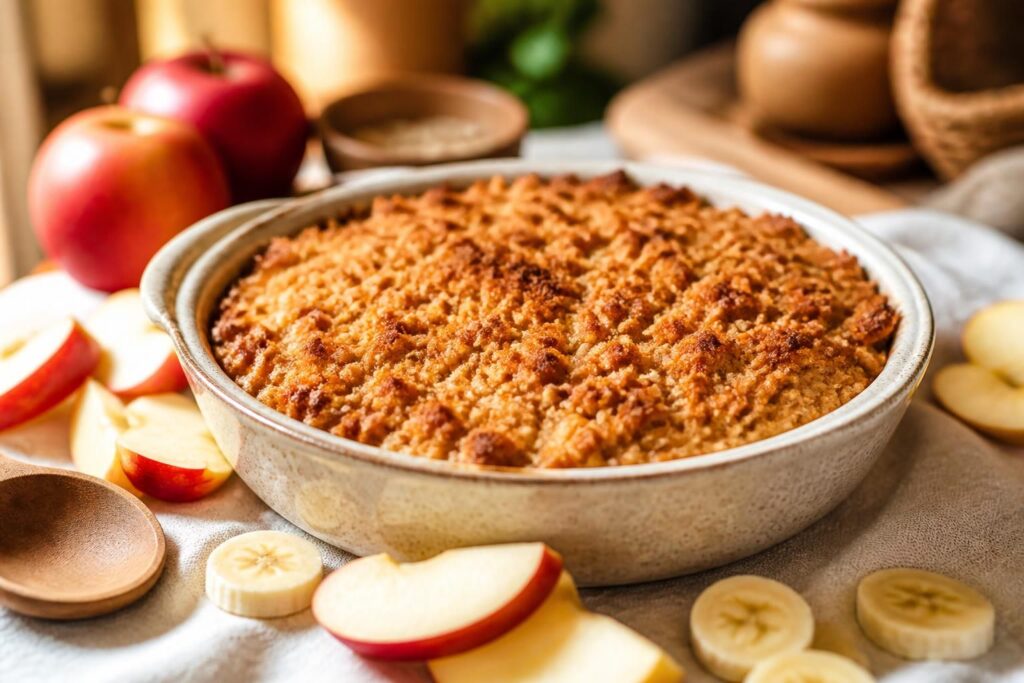 découvrez notre recette de crumble pomme banane, une alliance gourmande et savoureuse qui ravira toutes les papilles. simple à réaliser et parfait pour toutes les occasions.