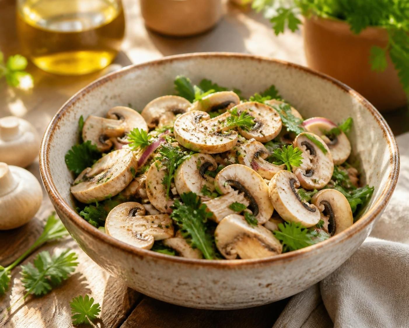 découvrez nos astuces efficaces pour préserver la fraîcheur et la saveur de vos champignons dans vos salades, pour un goût optimal à chaque bouchée.