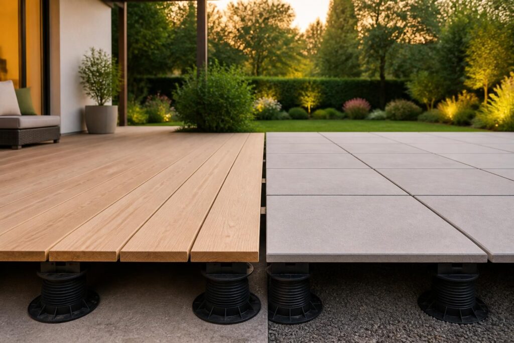 découvrez comment choisir le matériel idéal pour votre terrasse en bois ou en béton, adapté à votre installation sur plots pour une construction durable et esthétique.