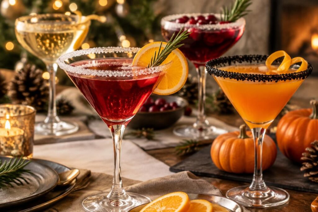 découvrez des idées faciles pour décorer vos verres à cocktail avec du sucre, des touches de noël ou d’halloween et des finitions festives en toute occasion.
