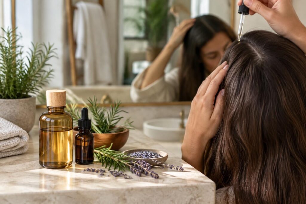 découvrez un remède naturel contre les pellicules à base de vinaigre et d’huiles essentielles, avec des conseils pour prendre soin de votre cuir chevelu.