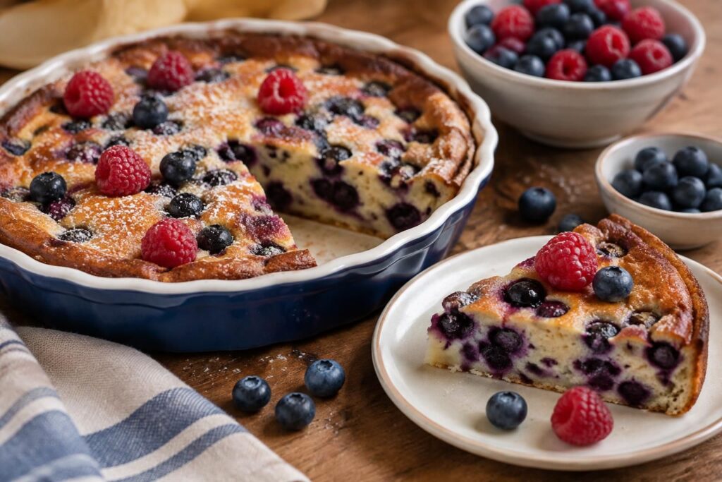 découvrez une recette facile de clafoutis aux myrtilles, délicieuse avec ou sans framboises. un dessert fruité, moelleux et rapide à préparer.
