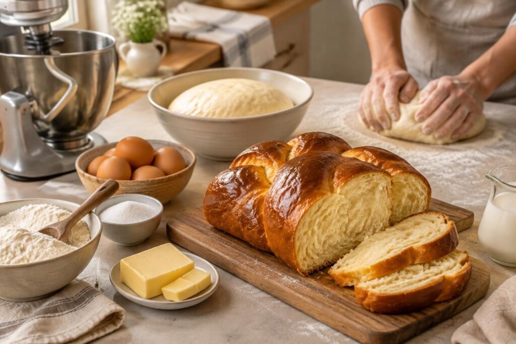 découvrez une recette de brioche facile, moelleuse et dorée, à préparer à la main ou au robot. des étapes simples, idéales pour les débutants.