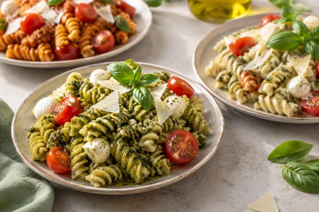 découvrez nos recettes de salade de pâtes au pesto : pesto rosso, pesto vert ou fromage, pour des repas savoureux et faciles à préparer.