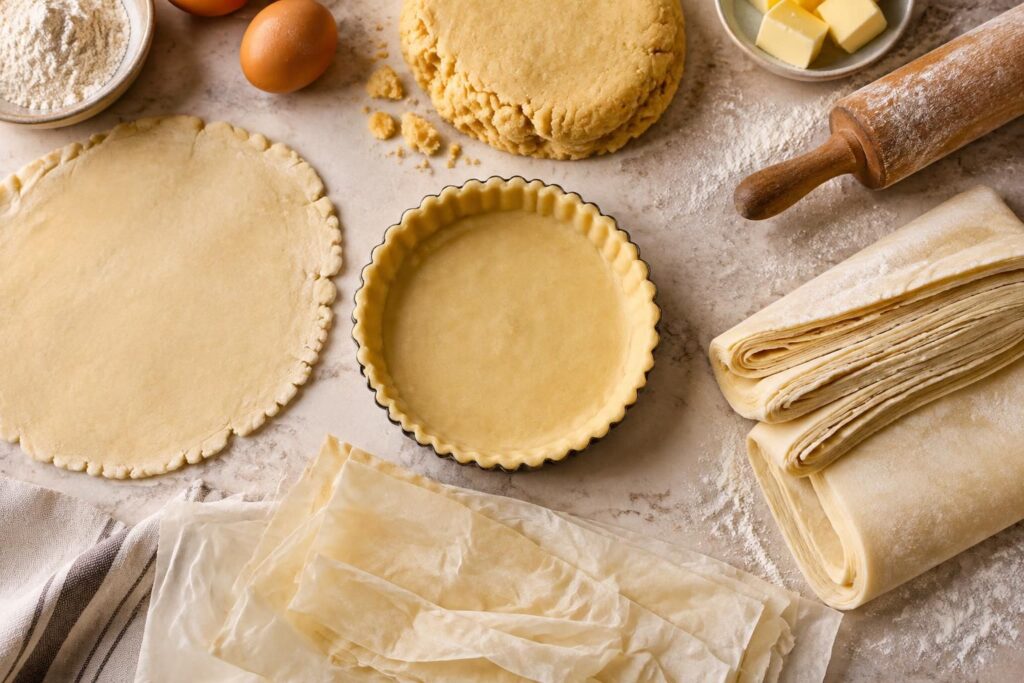 découvrez comment choisir entre pâte brisée, sablée, feuilletée ou filo pour réussir chaque recette de tarte.