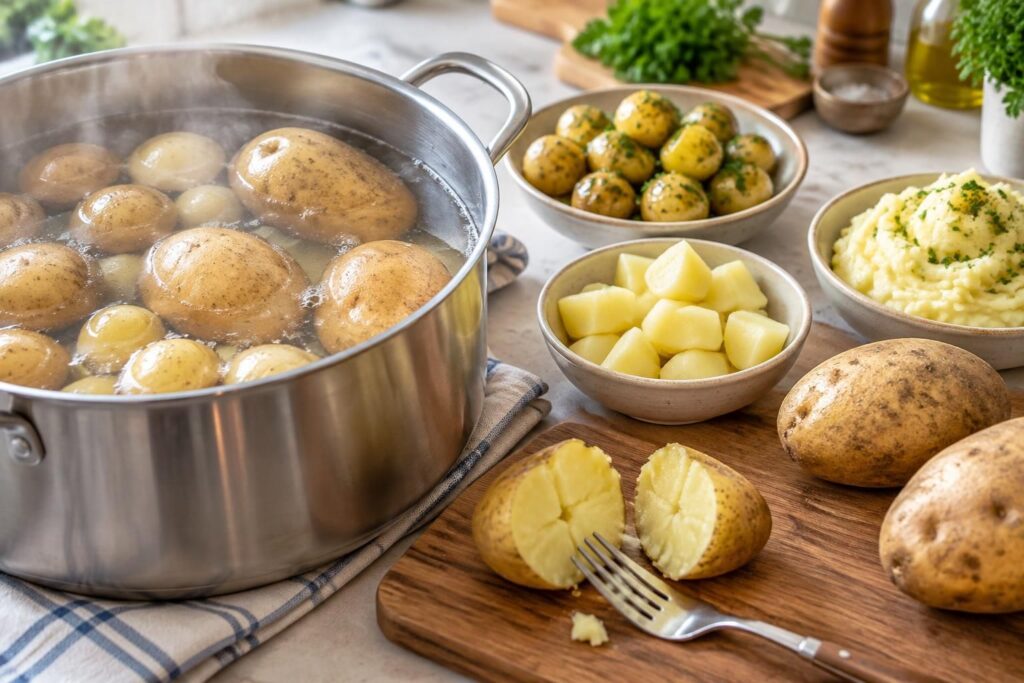 découvrez les temps de cuisson des pommes de terre à l’eau selon leur taille et leur usage : salade, purée ou accompagnement, pour une cuisson parfaite.