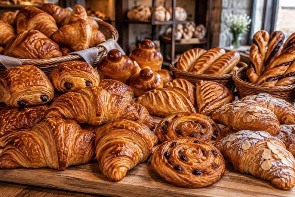 découvrez la liste complète des viennoiseries classiques de la boulangerie française : croissant, pain au chocolat, brioche et autres incontournables.